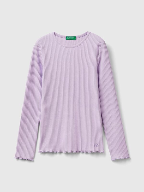 Camiseta slim fit en algodón elástico Niña