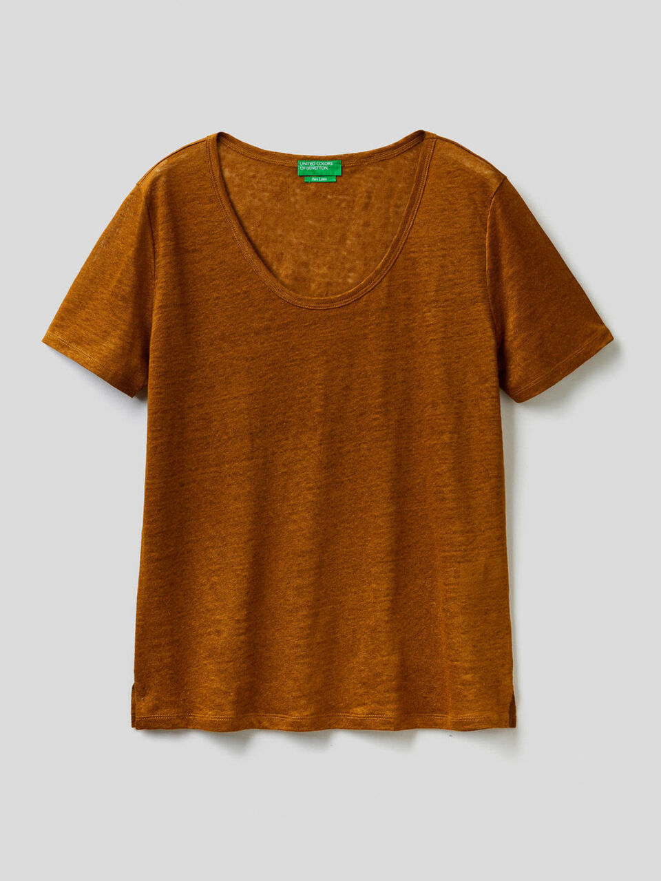 Camiseta de cuello redondo de 100% lino image number 1