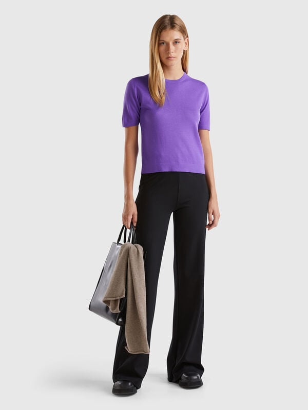 Pantalón de mezcla de viscosa elástica Mujer