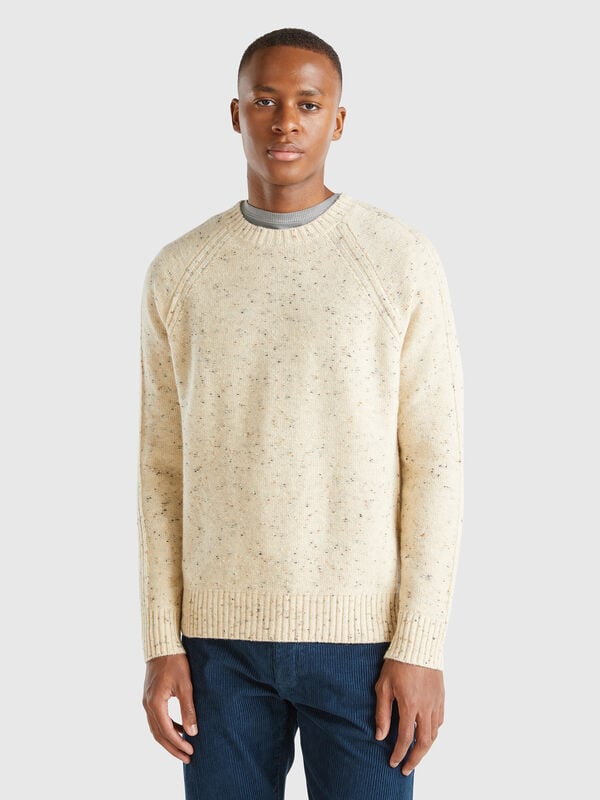 Jersey de cuello redondo de lana mixta Hombre