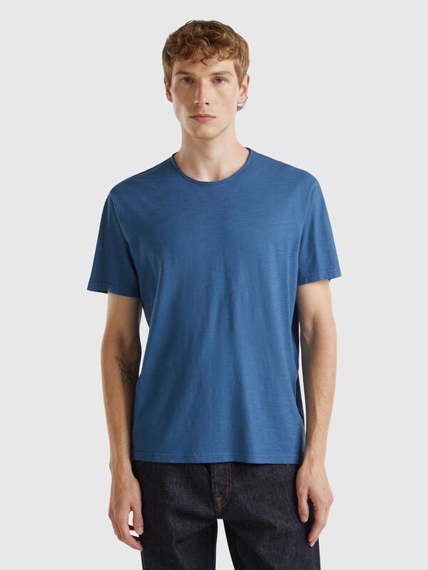 Camiseta azul Air Force de algodón flameado Hombre