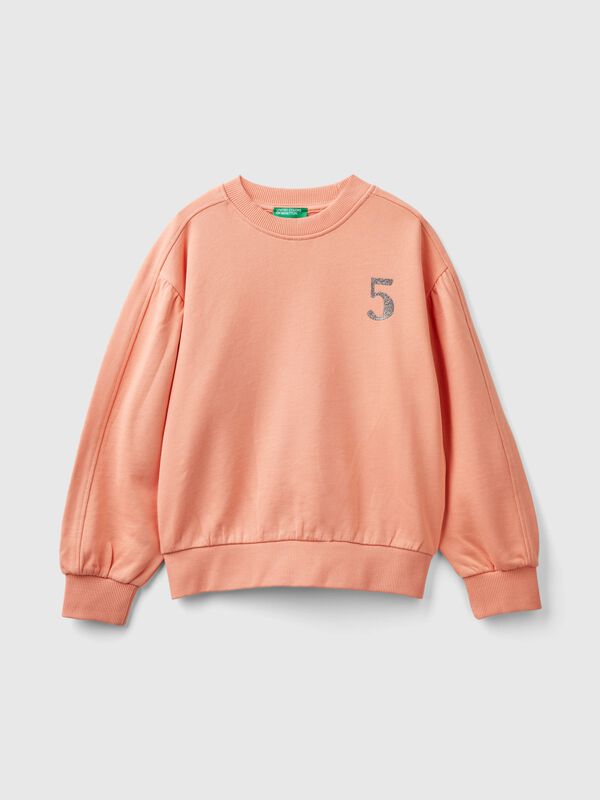 Sudadera con estampado por delante y por detrás Niña