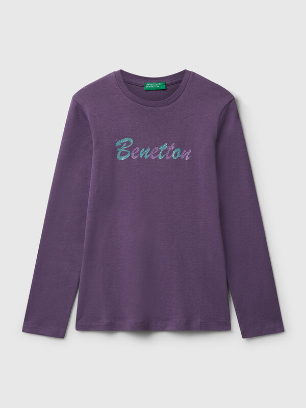 Camiseta con estampado de purpurina Niña