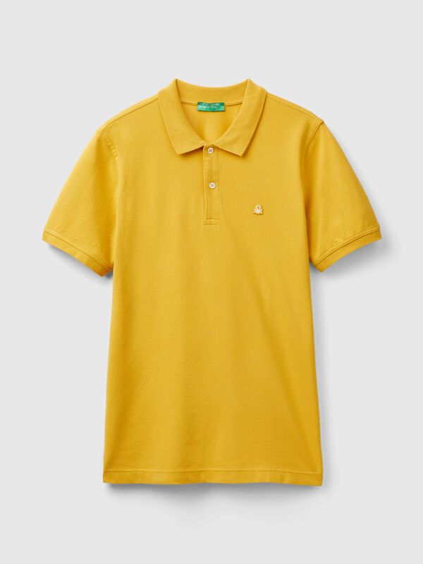 Polo amarillo ocre slim fit Hombre