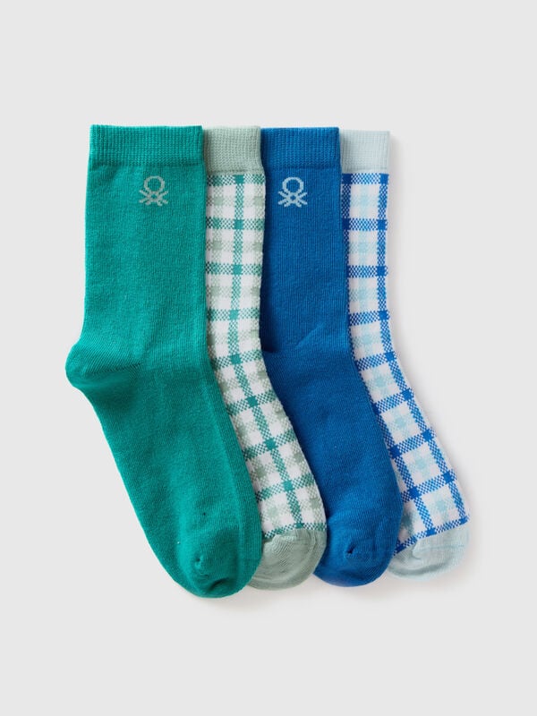 Cuatro pares de calcetines de algodón mixto orgánico Niño