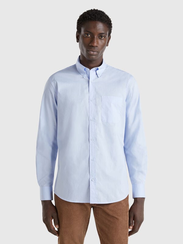 Camisa abotonada de algodón orgánico Hombre