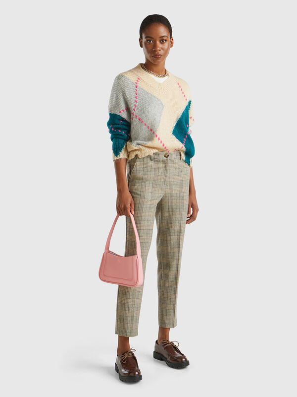 Pantalón Príncipe de Gales de franela Mujer
