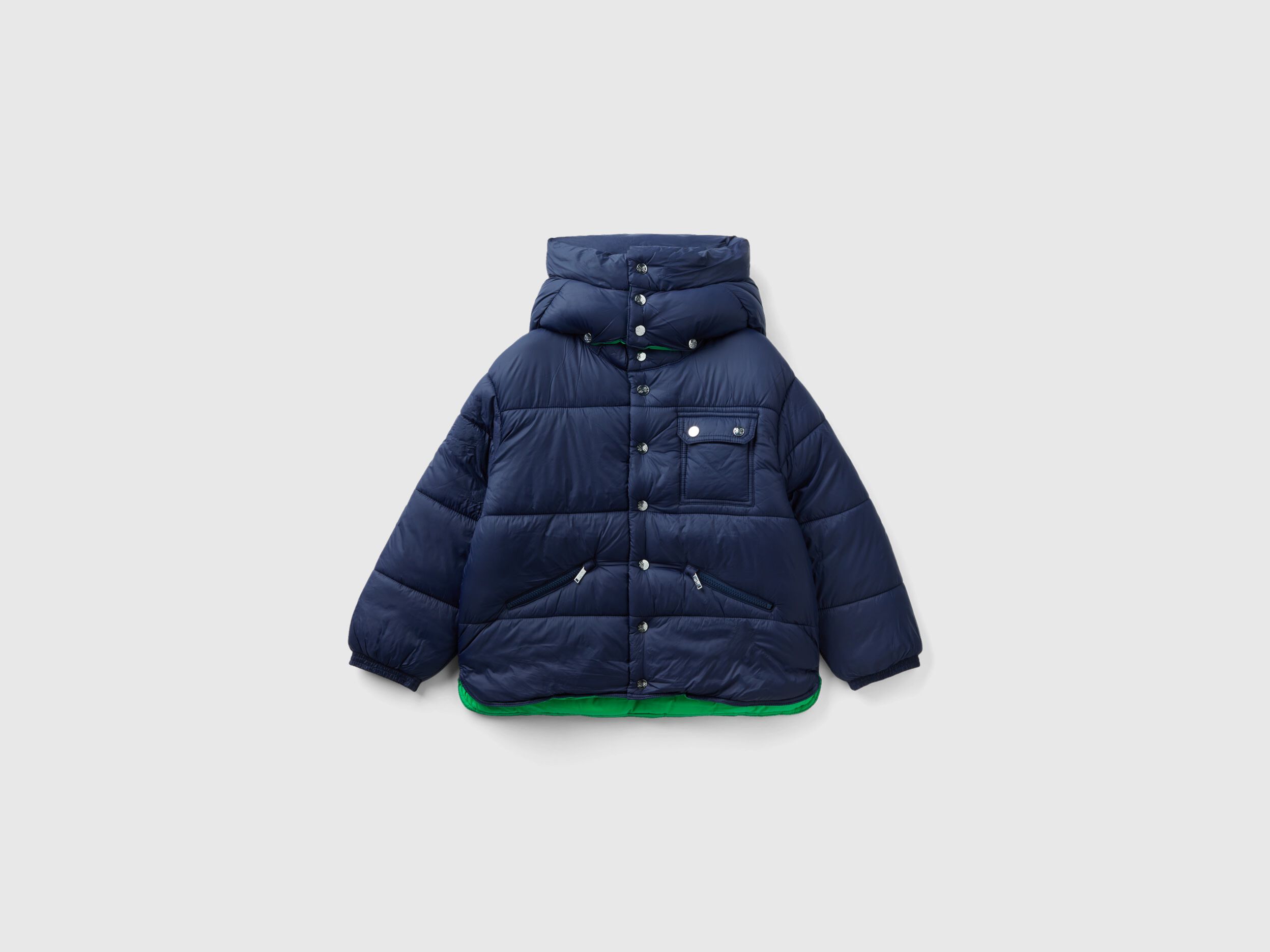 Plumifero con capucha desmontable Azul Oscuro Benetton