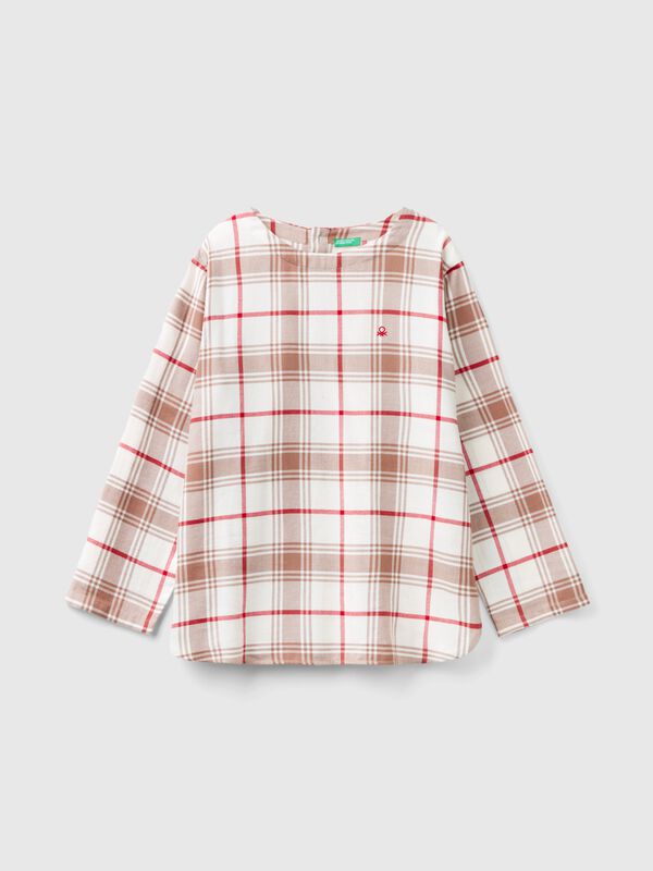 Jersey de franela de cuadros Mujer