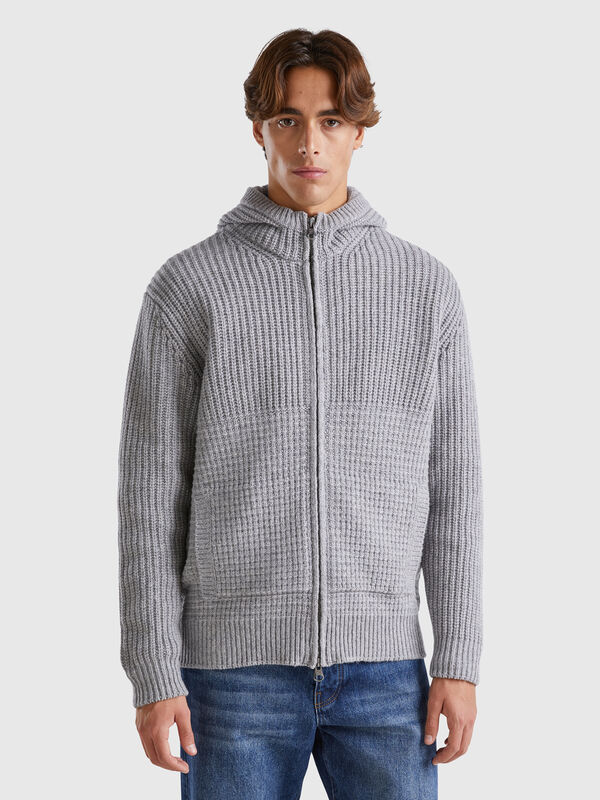 Chaquetón de pura lana Shetland Hombre