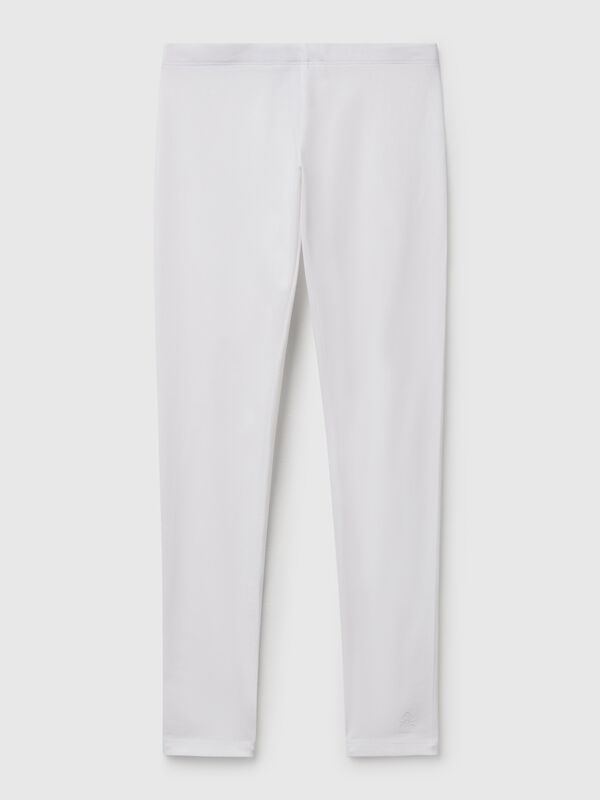 Leggings de algodón elástico con logotipo Niña