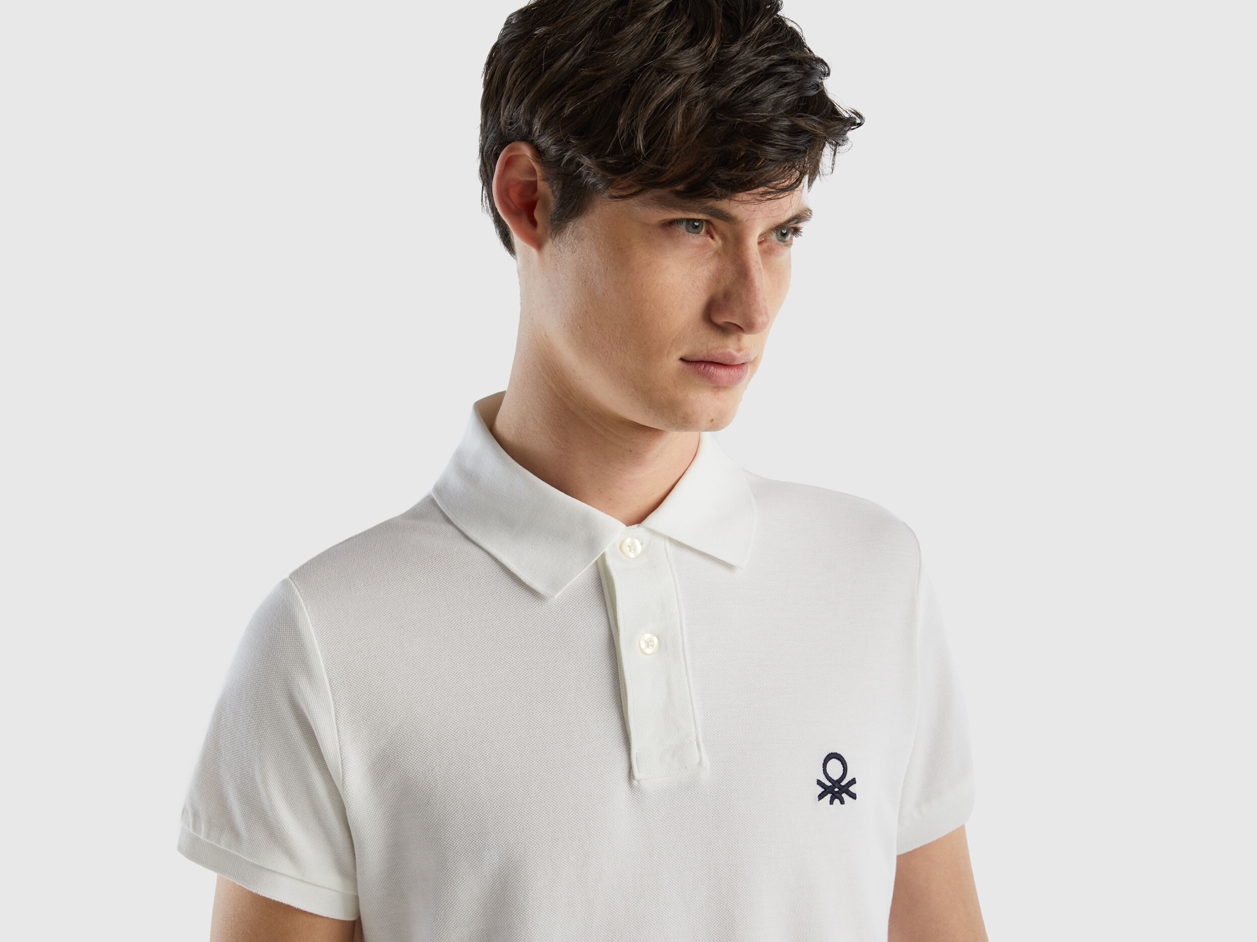 Polo blanco slim fit Blanco Benetton