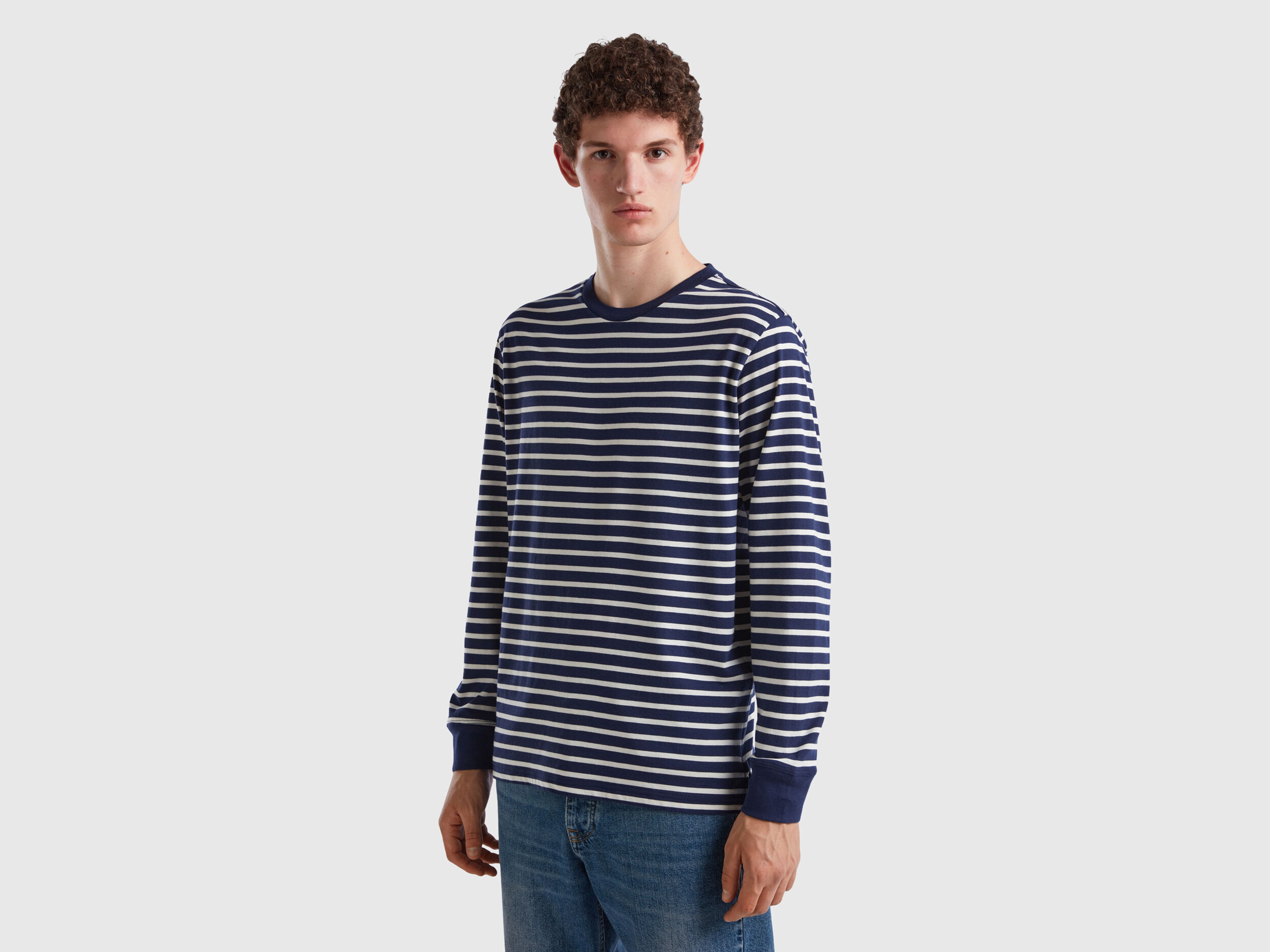 Camiseta manga larga rayas hombre sales