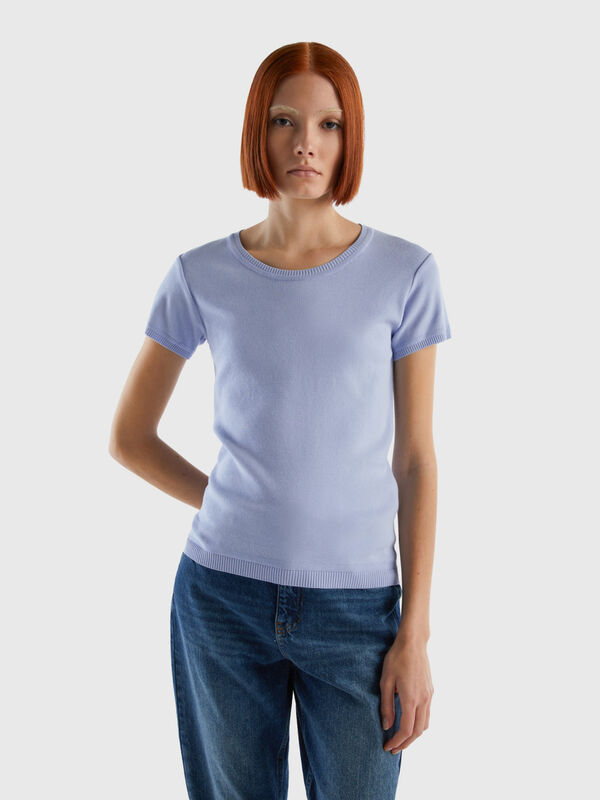 Jersey de manga corta de 100 % algodón Mujer