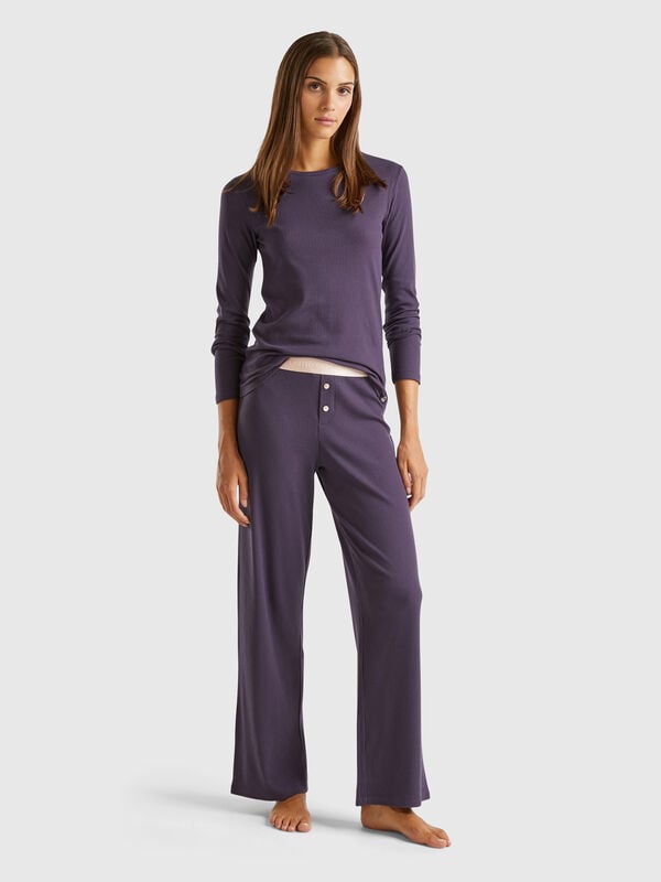 Pantalón de algodón elástico mixto Mujer