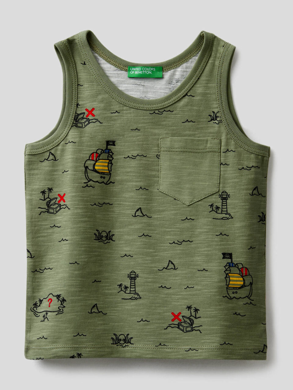 Camiseta de tirantes con estampado de isla del tesoro image number null