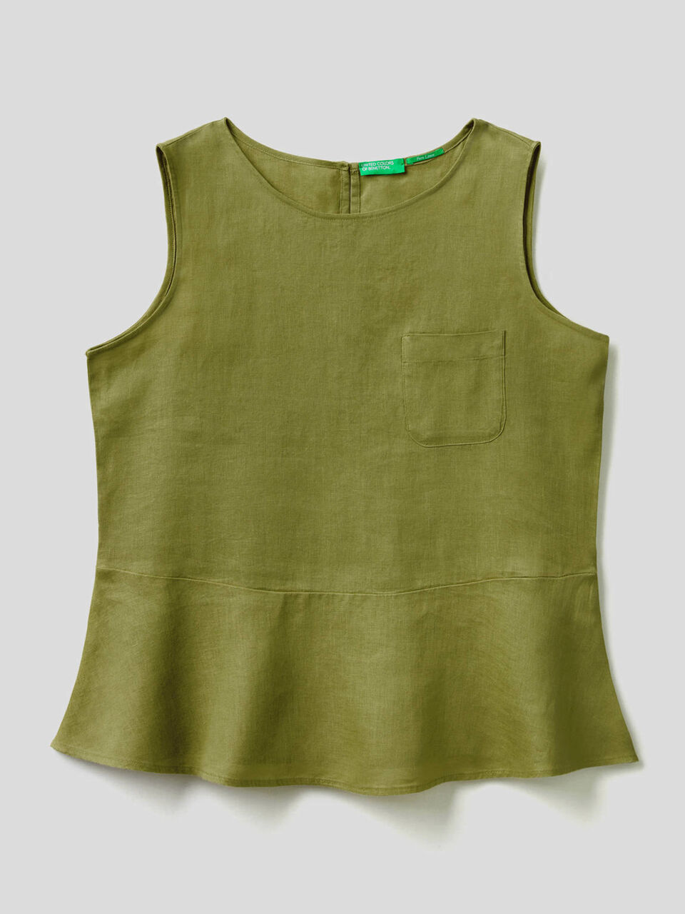 Blusa de puro lino sin mangas image number 1