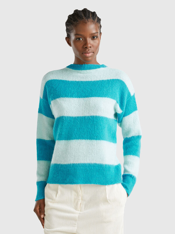 Jersey de rayas de alpaca mixta Mujer