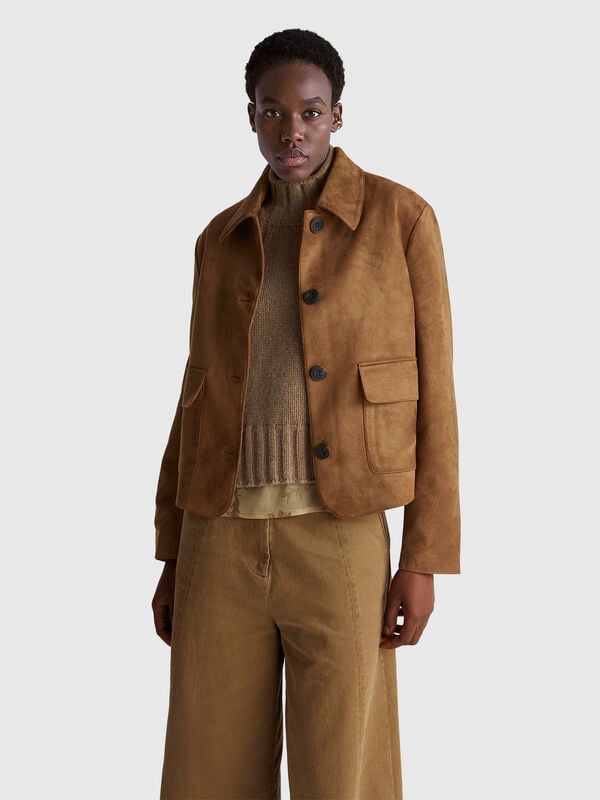 Chaqueta efecto ante Mujer