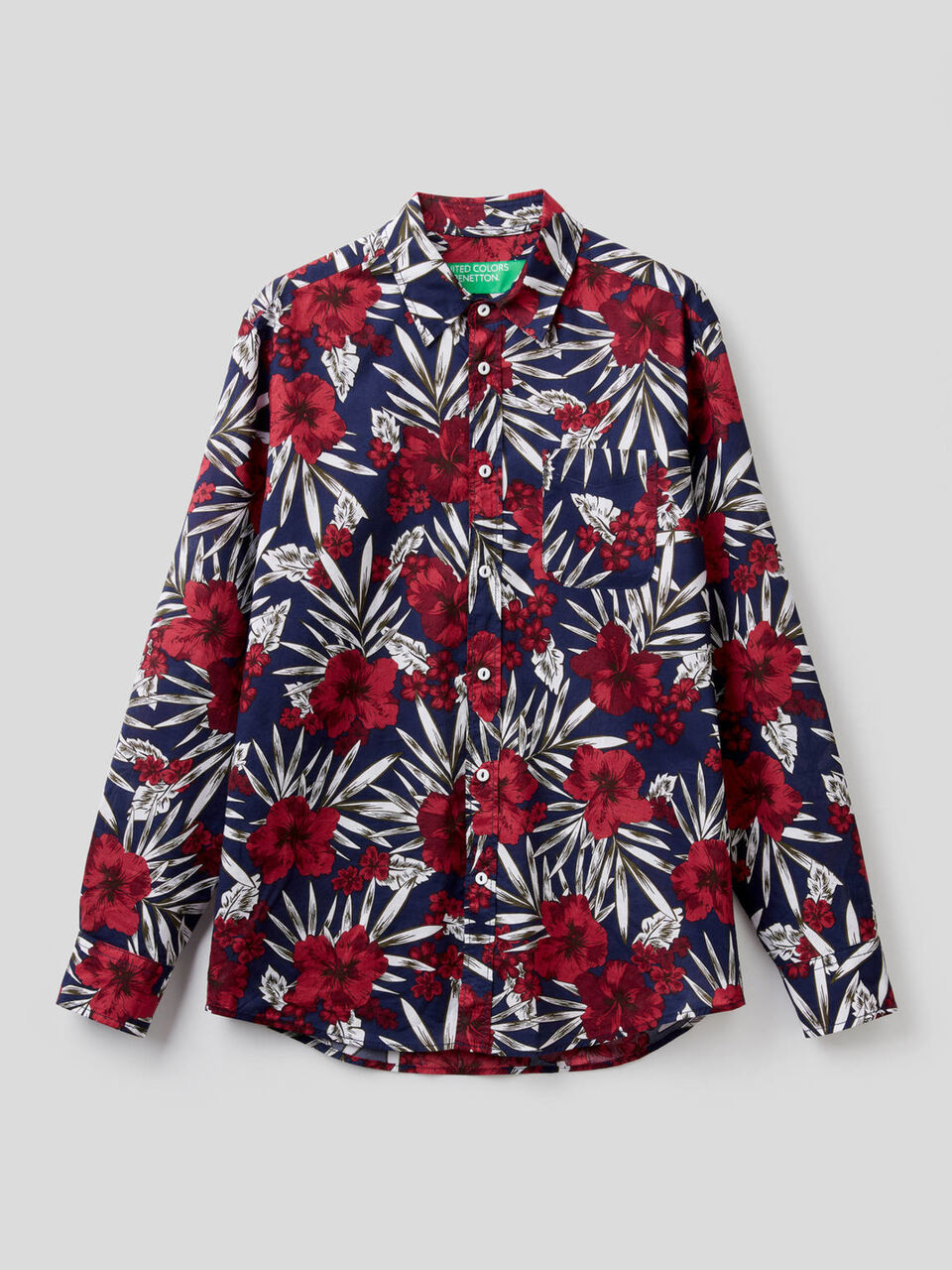 Camisa de 100% algodón con estampado botánico image number 1