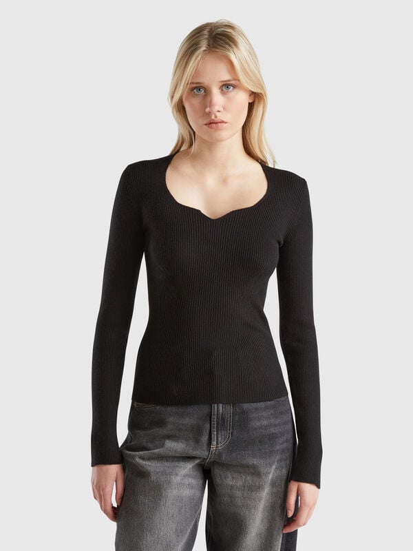 Jersey con escote corazón Mujer