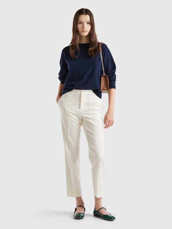 Pantalón de mezcla de viscosa elástica Mujer