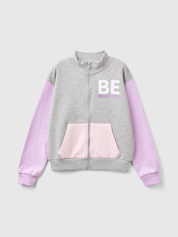 Sudadera con cremallera y cuello Niña