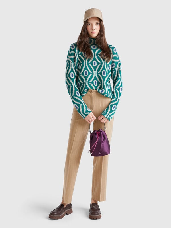 Pantalón recto de viscosa mixta Mujer