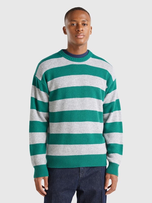 Jersey de rayas de lana mixta Hombre