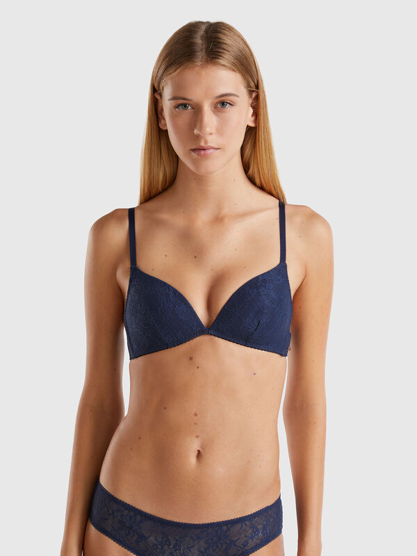 Sujetador push-up de encaje elástico Mujer