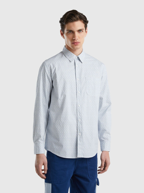 Camisa estampada de algodón ligero Hombre