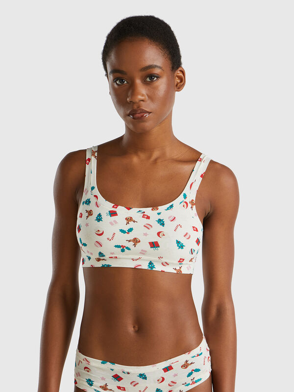 Sujetador brassiere con estampado navideño Mujer