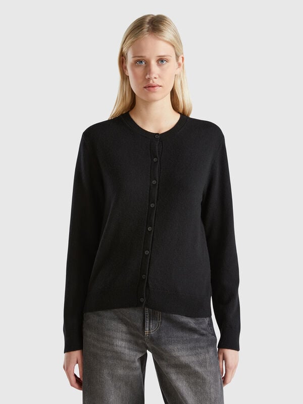 Cárdigan negro de 100 % cachemir Mujer