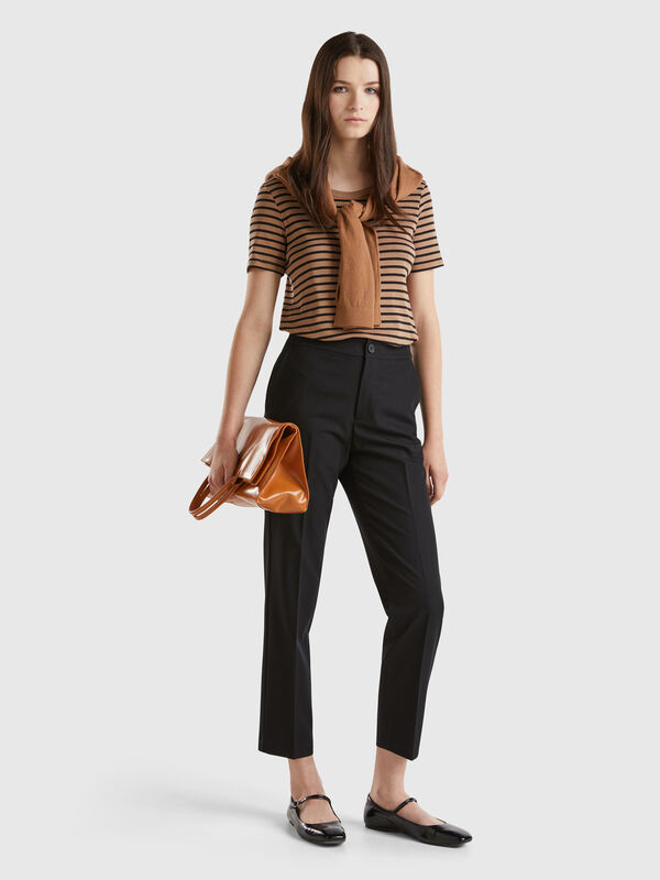 Pantalón de mezcla de viscosa elástica Mujer