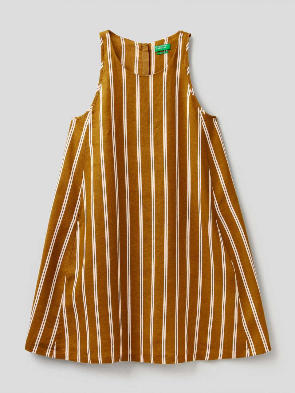 Vestido de 100% lino con estampado image number 1
