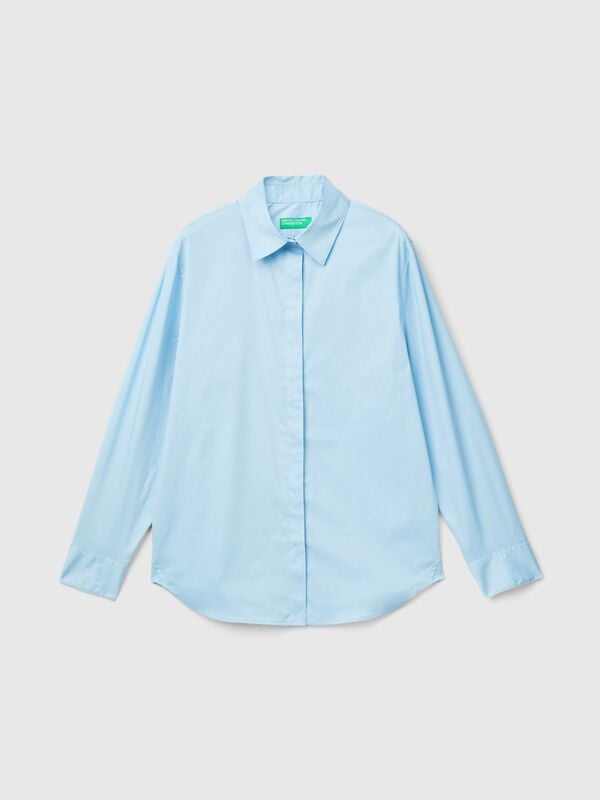 Camisa de algodón elástico mixto Camisa de algodón elástico mixto Mujer