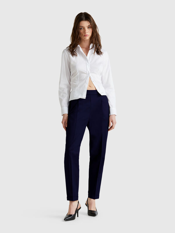 Pantalón de algodón elástico Mujer
