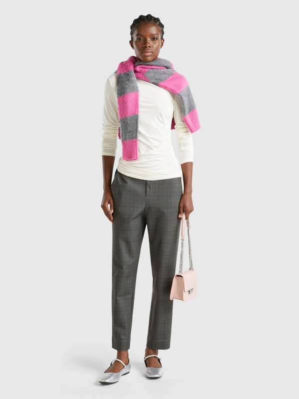 Joggers gris oscuro Príncipe de Gales Mujer