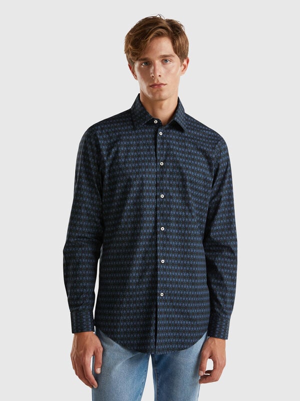 Camisa regular fit con estampado fantasía Hombre