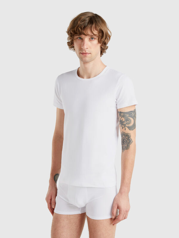 Camiseta de algodón elástico Hombre