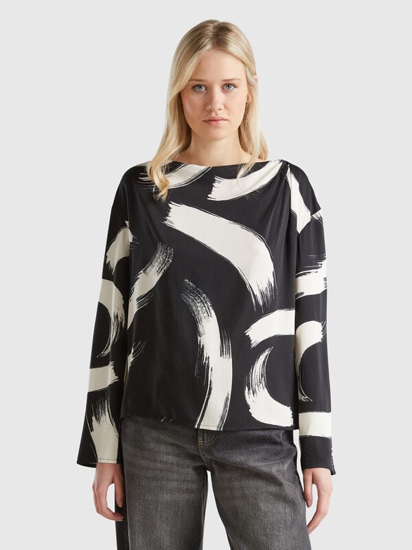 Blusa fluida estampada Mujer