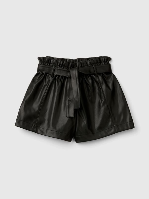 Pantalón corto de tejido revestido Niña