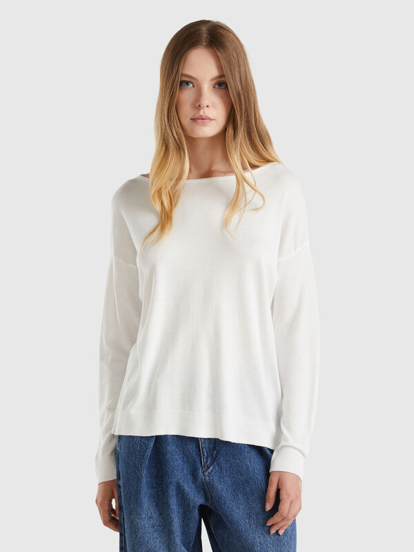 Jersey con escote barco Mujer