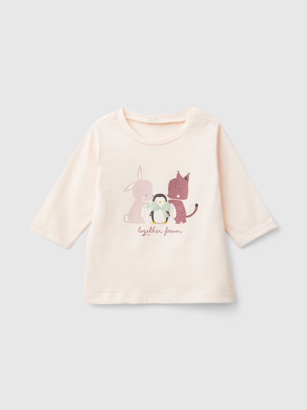 Camiseta con estampado en cálido algodón orgánico Recién nacidos