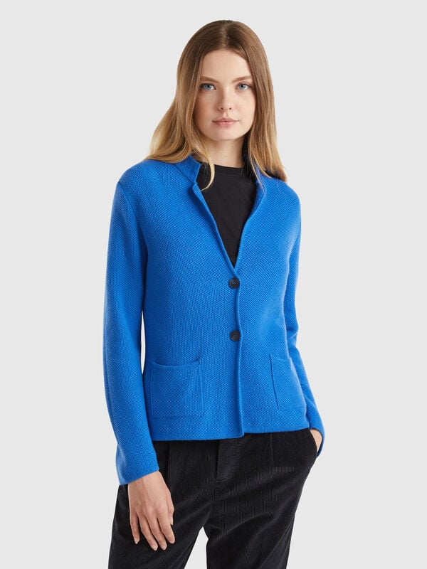 Chaqueta de punto en mezcla de lana y cachemir Mujer