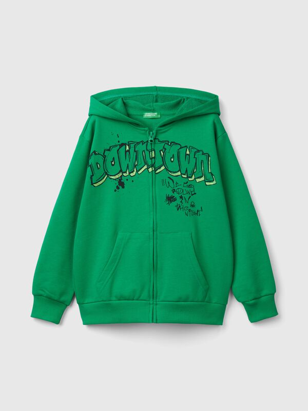 Sudadera con cremallera y estampado Niño