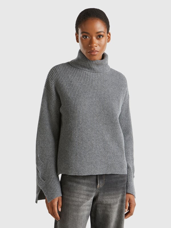 Jersey de cuello cisne con cuello amplio Mujer