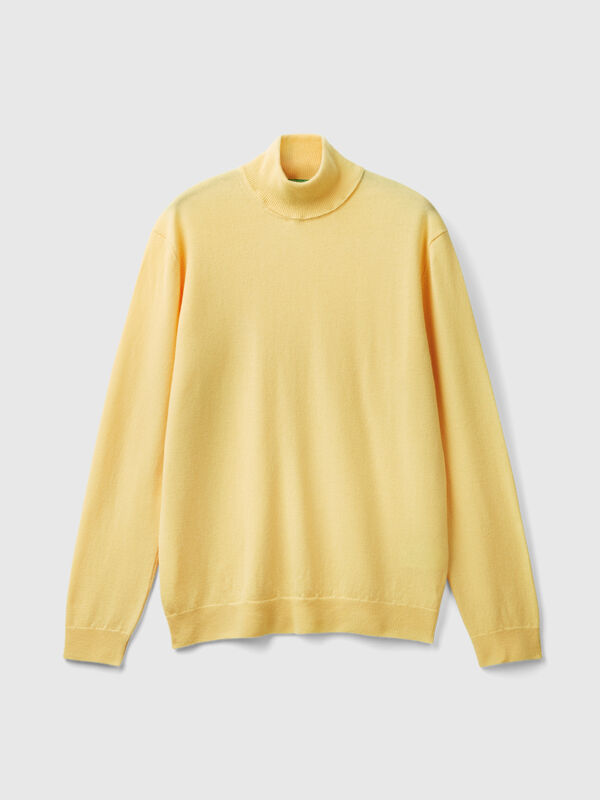 Cuello alto amarillo en pura lana merina Cuello alto amarillo en pura lana merina Hombre
