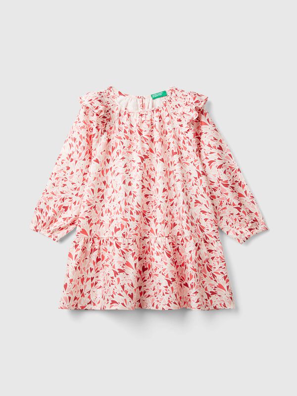 Vestido de corazones de viscosa Niña