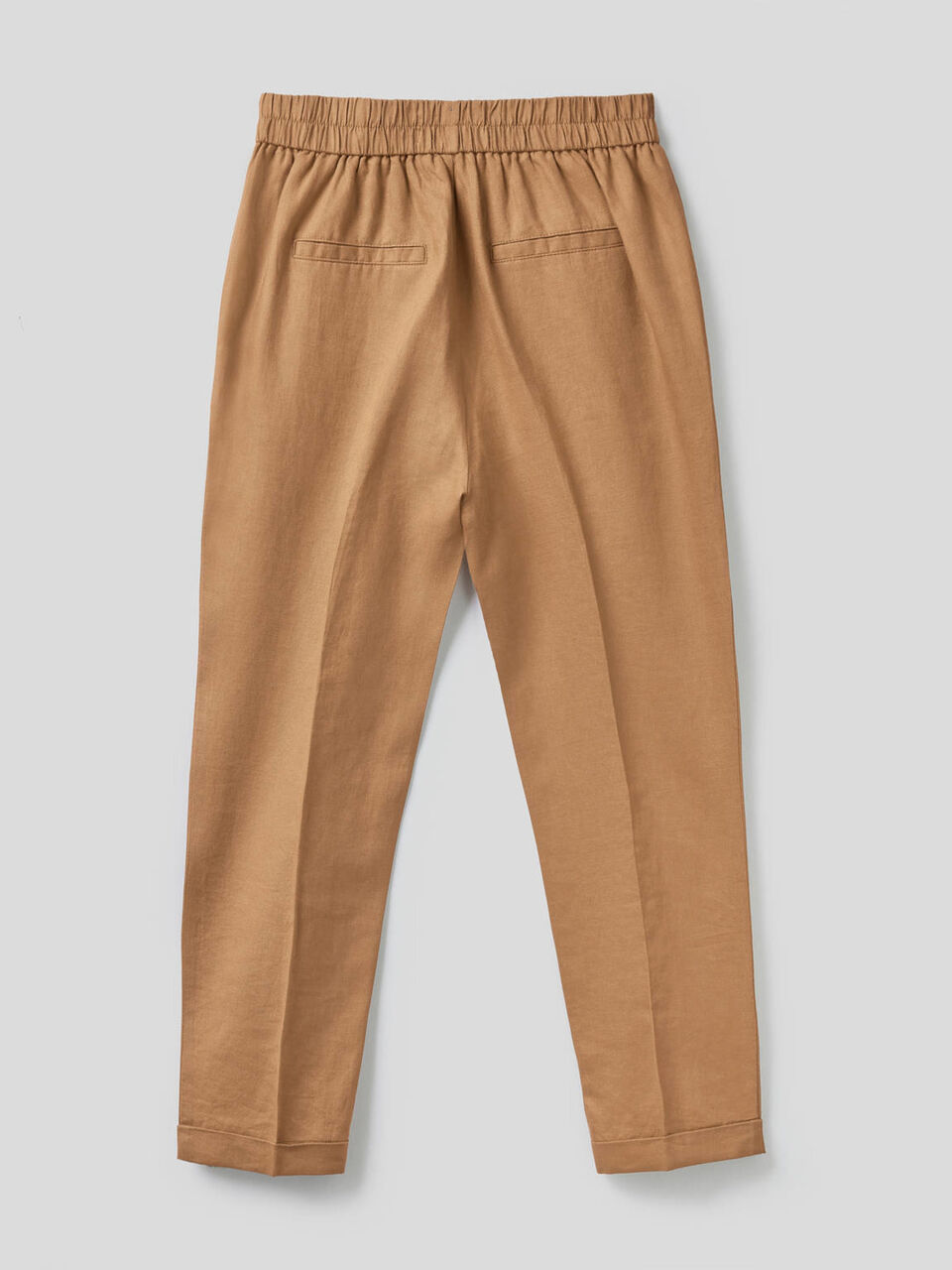 Pantalón cropped de 100% lino image number null